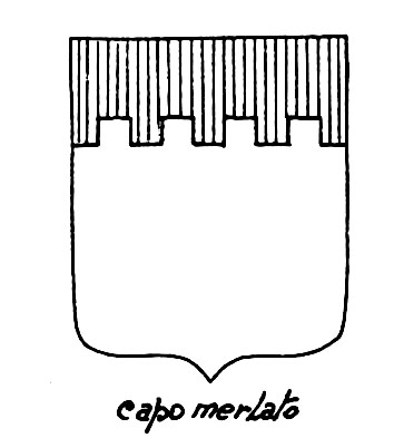 Imagem do termo heráldico: Capo merlato
